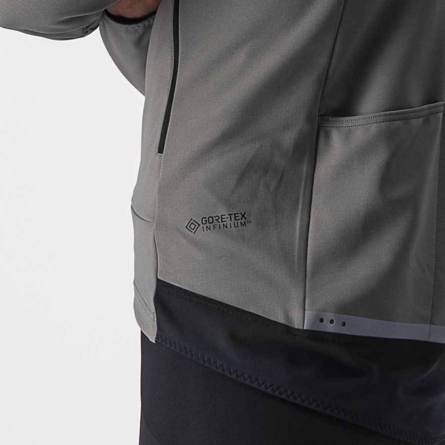 Grey / Khaki Grey Men Castelli PERFETTO RoS 2 Jackets | PMED-47563