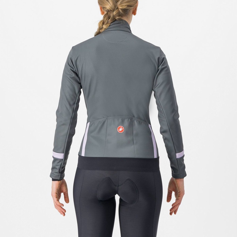 Grey / Purple Women Castelli DINAMICA 2 Jackets | ETDH-46380