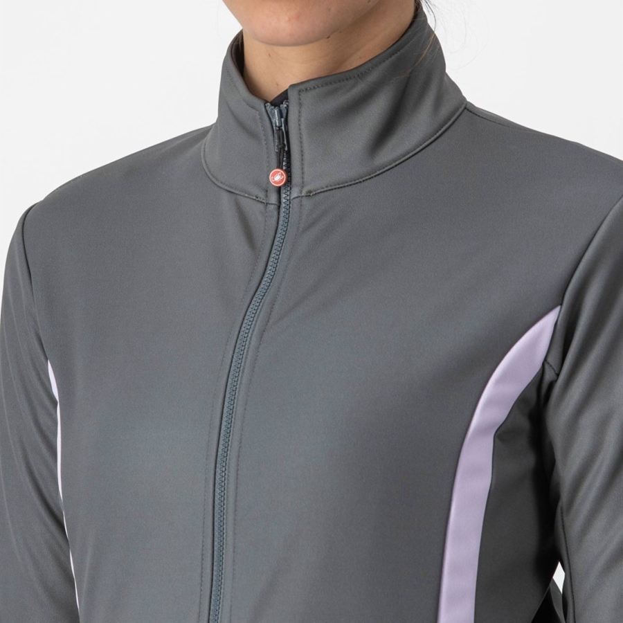 Grey / Purple Women Castelli DINAMICA 2 Jackets | ETDH-46380