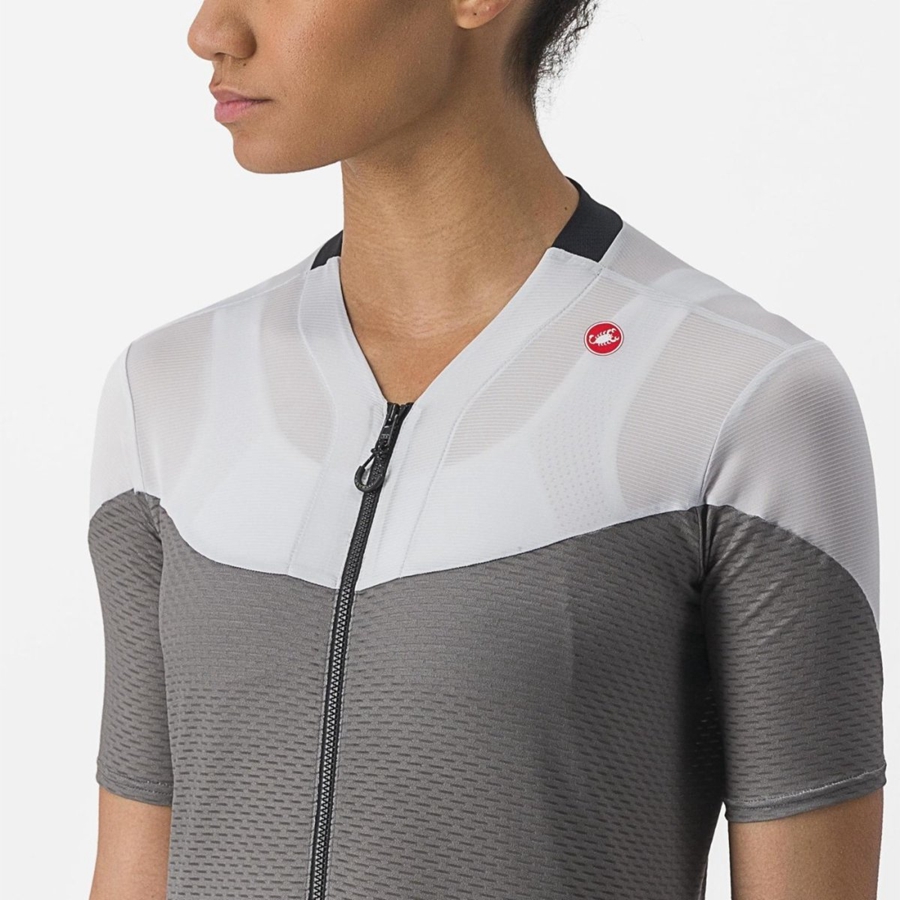 Grey / Silver Grey Women Castelli GRADIENT COLOR BLOCK Jersey | WOND-95617