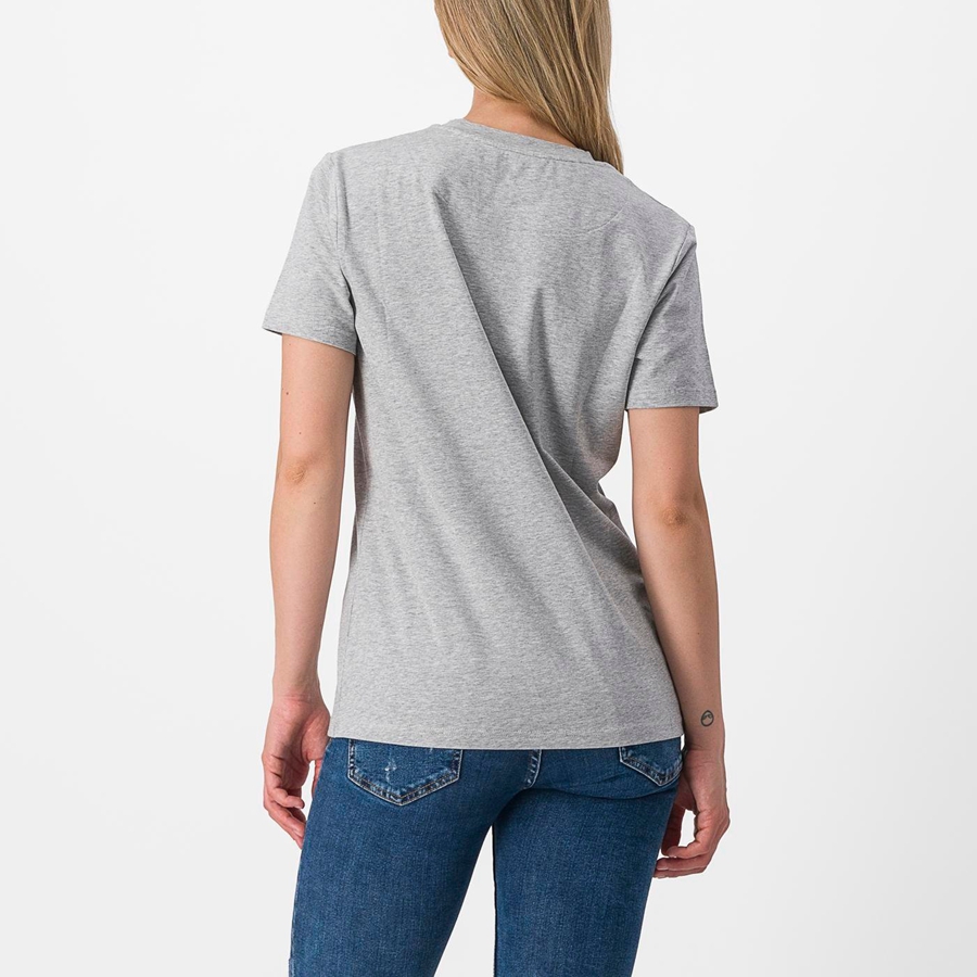 Khaki Grey Women Castelli PEDALARE TEE Casual | IKAE-93476