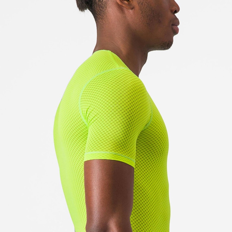 Light Green Men Castelli PRO MESH 2.0 SHORT SLEEVE Base Layer | QXTJ-98312