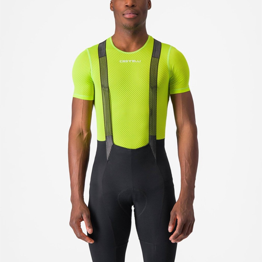 Light Green Men Castelli PRO MESH 2.0 SHORT SLEEVE Base Layer | QXTJ-98312