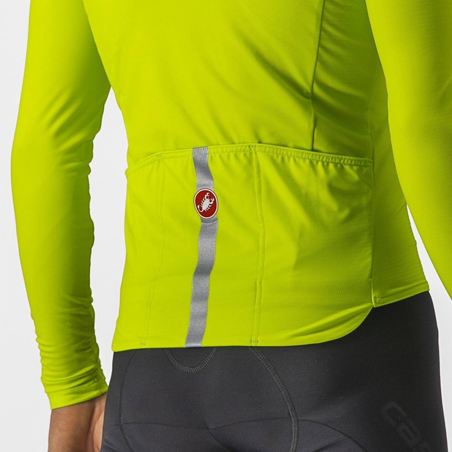 Light Green Men Castelli PRO THERMAL MID LS Jersey | QGRC-49572