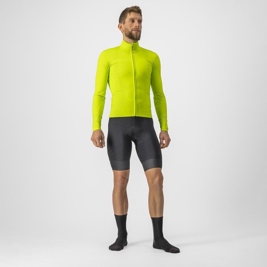 Light Green Men Castelli PRO THERMAL MID LS Jersey | QGRC-49572