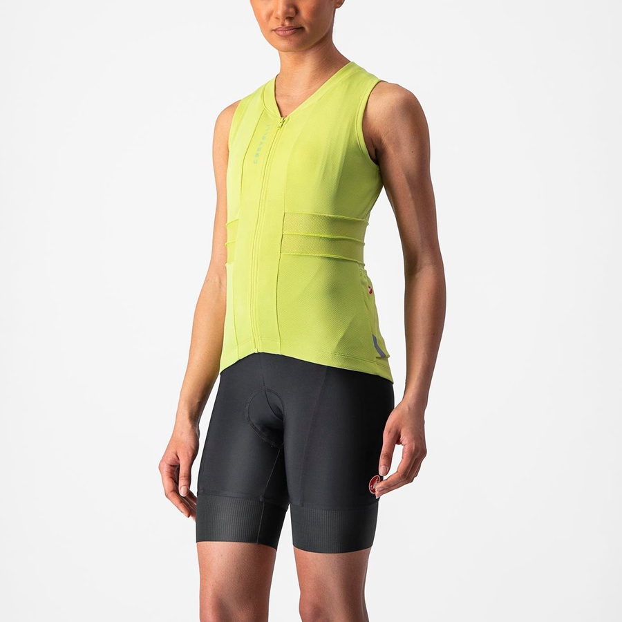 Light Green Women Castelli ANIMA 4 SLEEVELESS Jersey | OWTL-03481