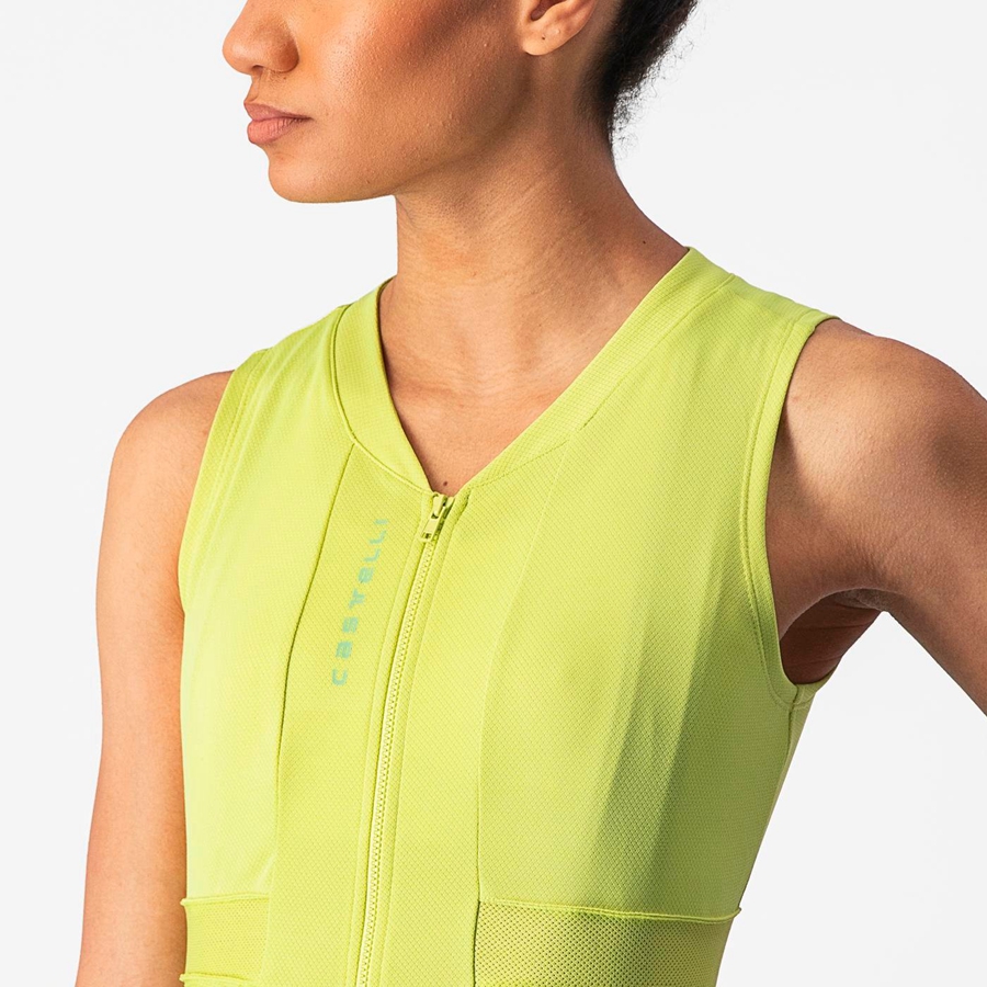 Light Green Women Castelli ANIMA 4 SLEEVELESS Jersey | OWTL-03481