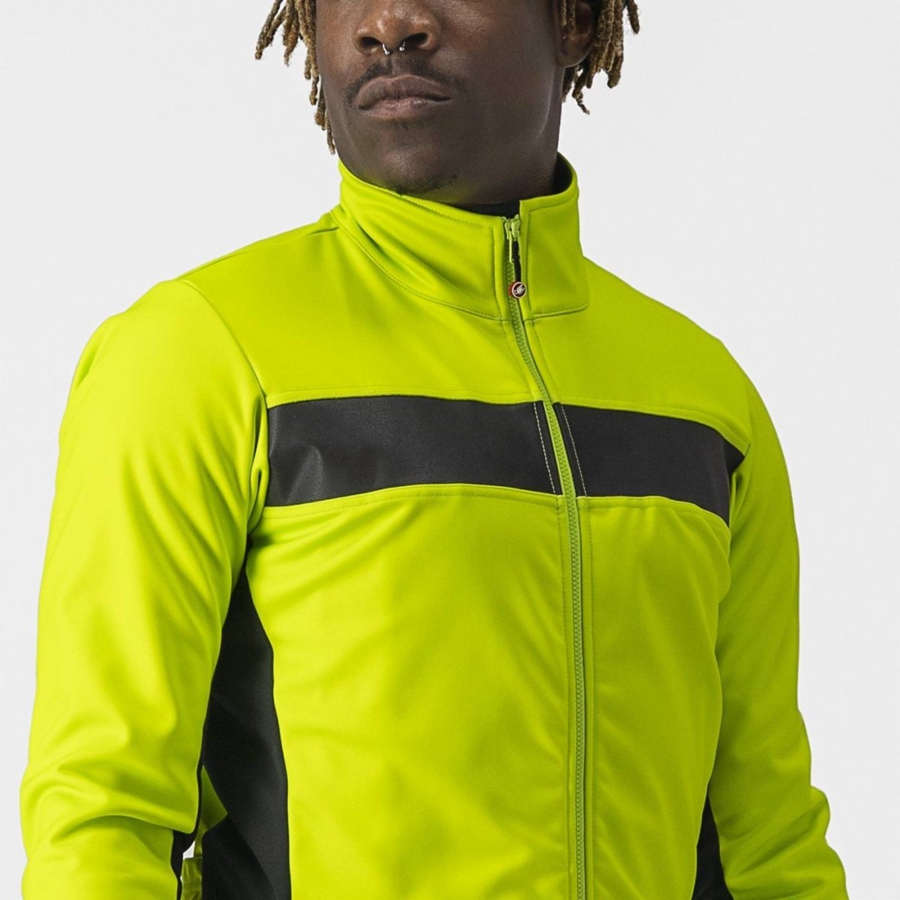 Light Green / Black Men Castelli RADDOPPIA 3 Jackets | ARLZ-79238