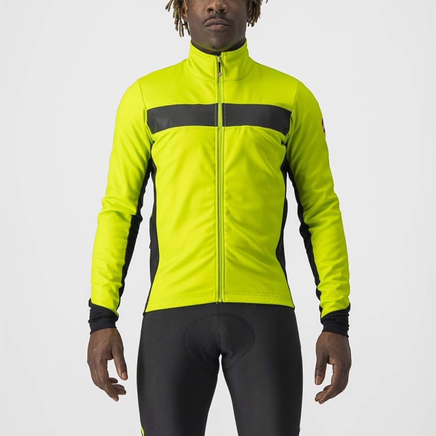 Light Green / Black Men Castelli RADDOPPIA 3 Jackets | ARLZ-79238