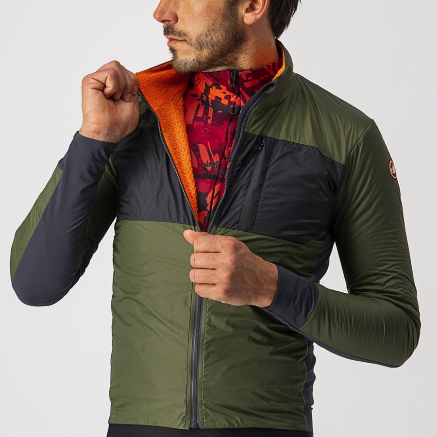 Light Green / Dark Grey Men Castelli UNLIMITED PUFFY Jackets | REON-83742