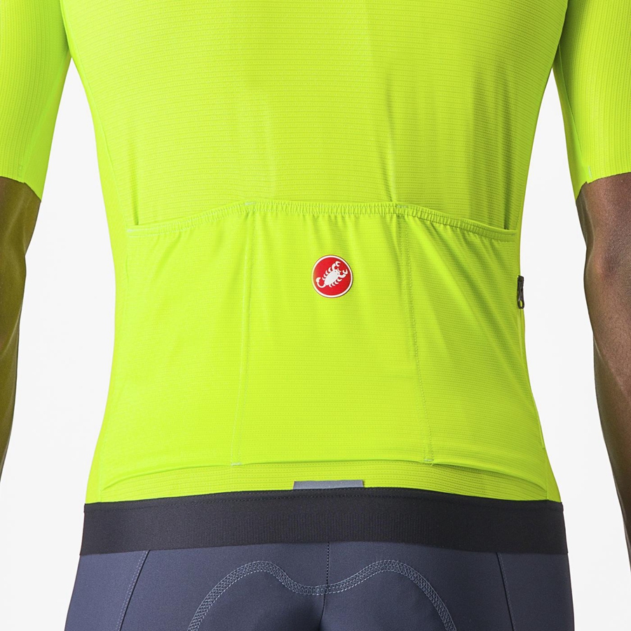 Light Green / Deep Green Men Castelli ESPRESSO Jersey | JBGX-48073