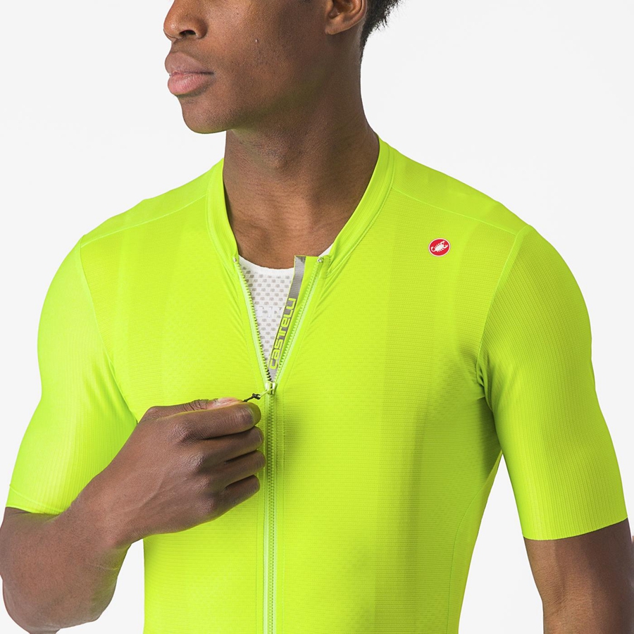 Light Green / Deep Green Men Castelli ESPRESSO Jersey | JBGX-48073