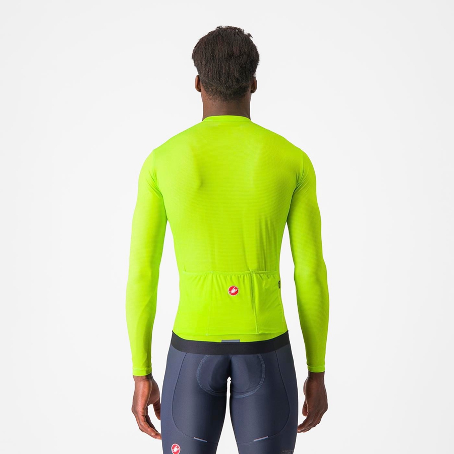 Light Green / Deep Green Men Castelli ESPRESSO LS Jersey | KGYX-85012