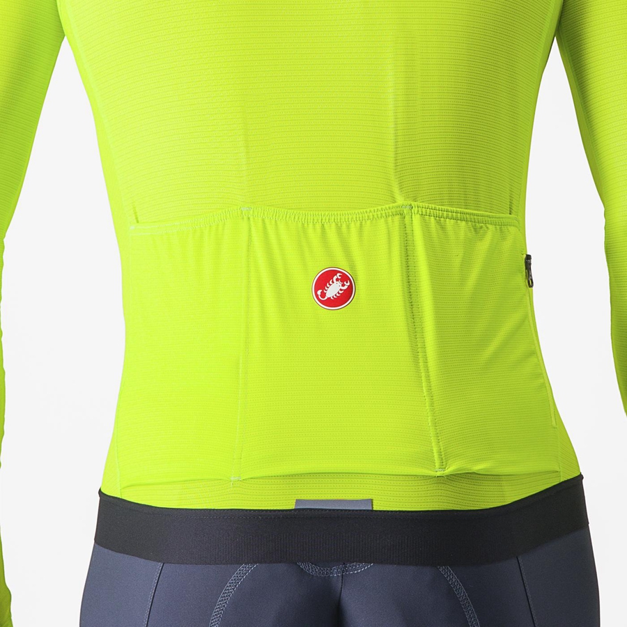 Light Green / Deep Green Men Castelli ESPRESSO LS Jersey | KGYX-85012