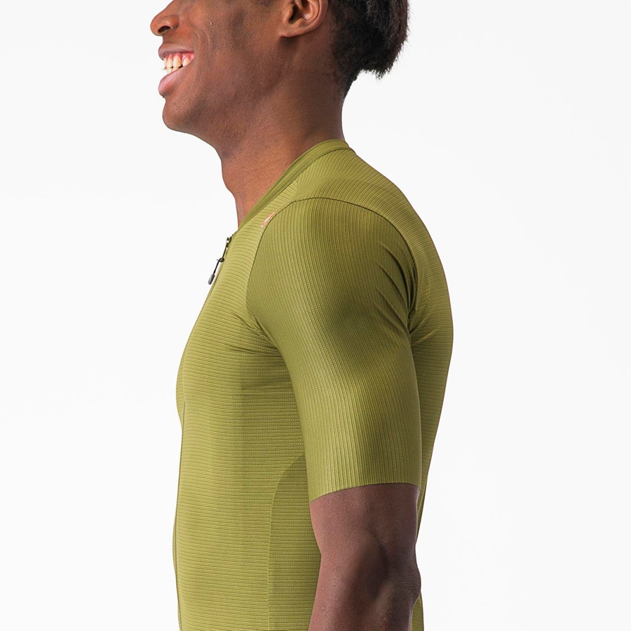 Olive / Light Green Men Castelli ESPRESSO Jersey | MAPO-18957