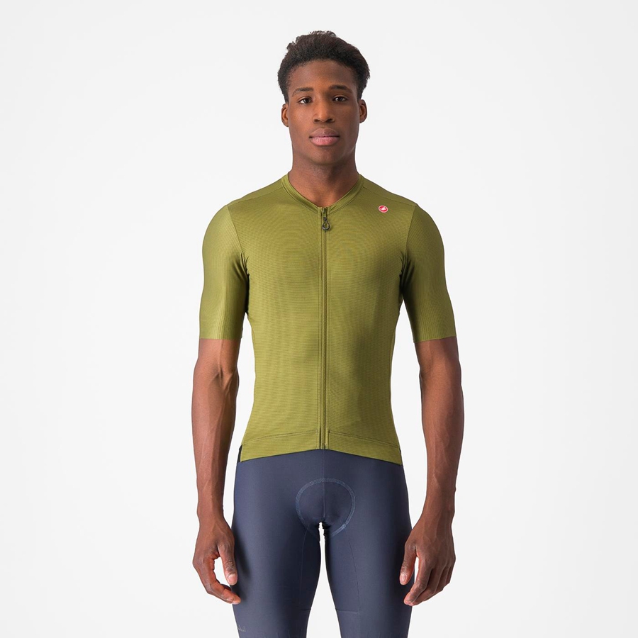 Olive / Light Green Men Castelli ESPRESSO Jersey | MAPO-18957