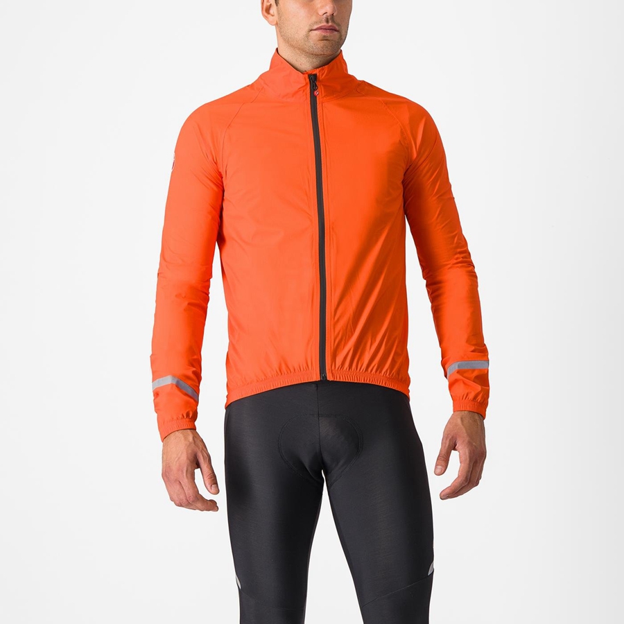 Orange Men Castelli EMERGENCY 2 RAIN Protection | QFSK-78694