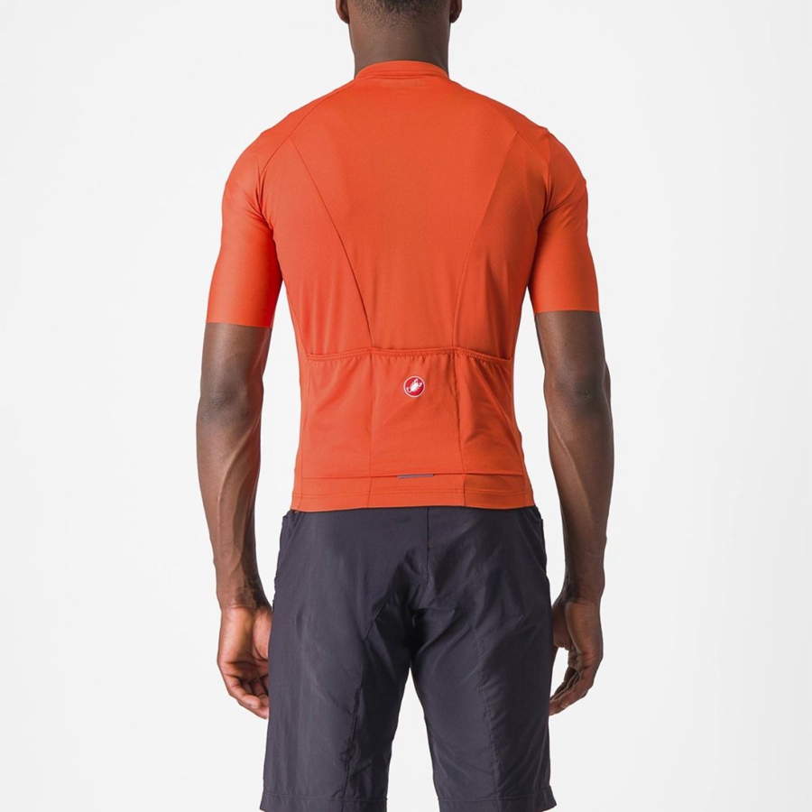 Orange Red / Grey Men Castelli UNLIMITED ENTRATA 2 Jersey | ZYWL-31679