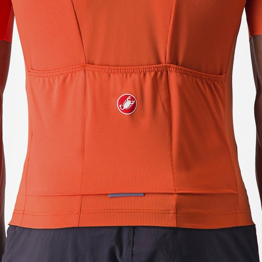 Orange Red / Grey Men Castelli UNLIMITED ENTRATA 2 Jersey | ZYWL-31679