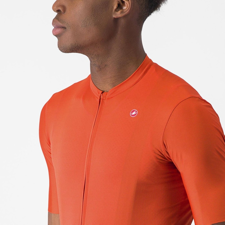 Orange Red / Grey Men Castelli UNLIMITED ENTRATA 2 Jersey | ZYWL-31679