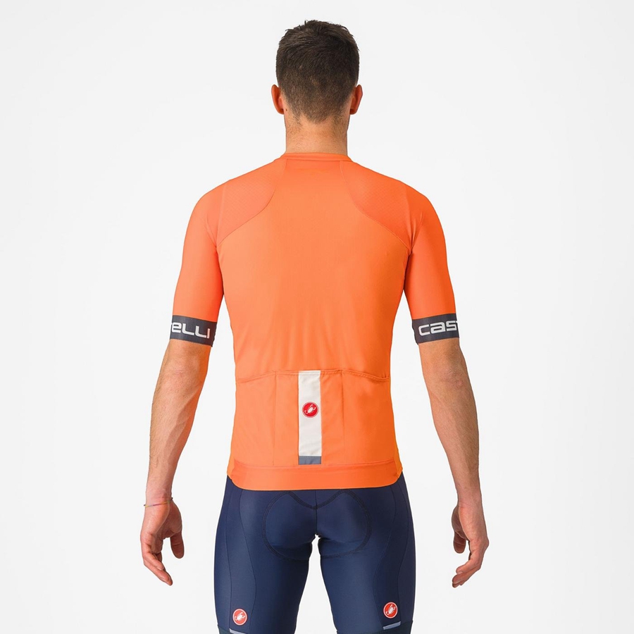 Orange / Dark Grey Men Castelli ENTRATA VI Jersey | ADKU-92805