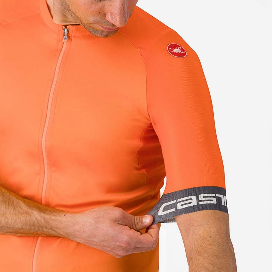 Orange / Dark Grey Men Castelli ENTRATA VI Jersey | ADKU-92805