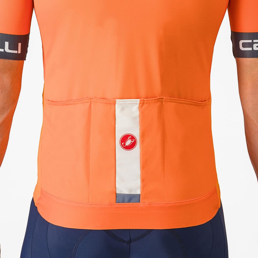 Orange / Dark Grey Men Castelli ENTRATA VI Jersey | ADKU-92805