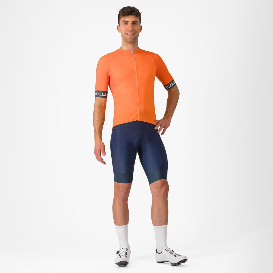 Orange / Dark Grey Men Castelli ENTRATA VI Jersey | ADKU-92805