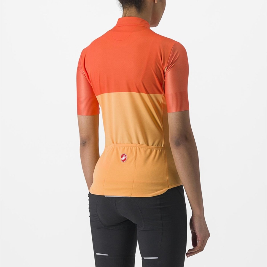 Orange / Deep Red Women Castelli VELOCISSIMA Jersey | BZGU-28301