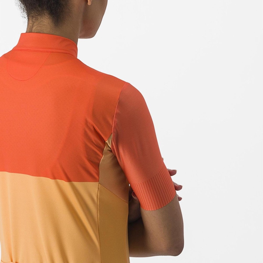 Orange / Deep Red Women Castelli VELOCISSIMA Jersey | BZGU-28301