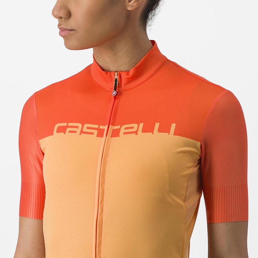 Orange / Deep Red Women Castelli VELOCISSIMA Jersey | BZGU-28301