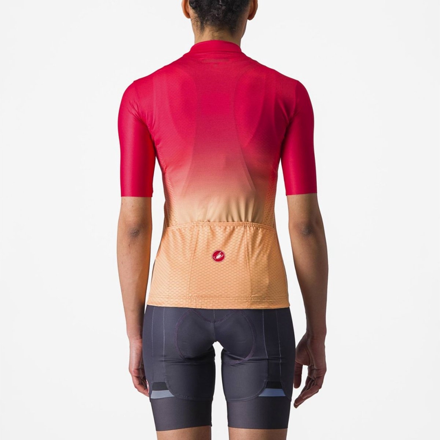 Orange / White Women Castelli SALITA Jersey | EHNR-81527