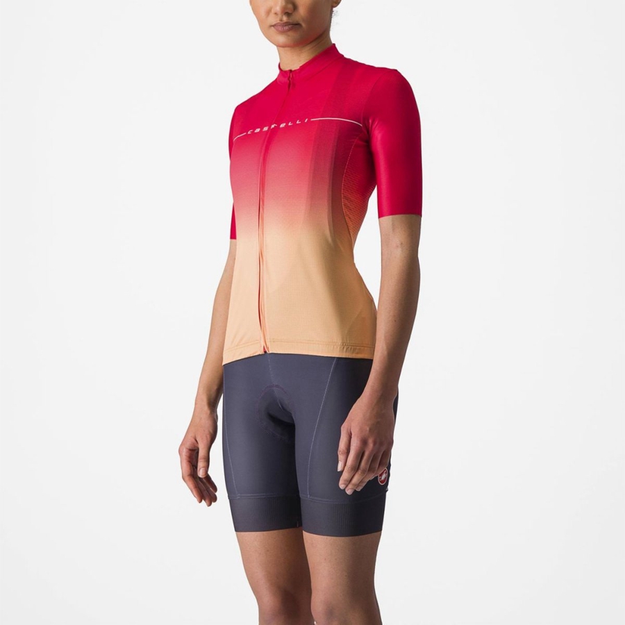 Orange / White Women Castelli SALITA Jersey | EHNR-81527