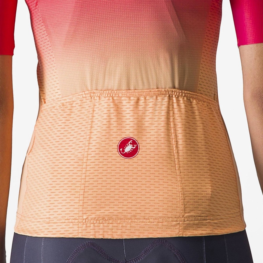 Orange / White Women Castelli SALITA Jersey | EHNR-81527