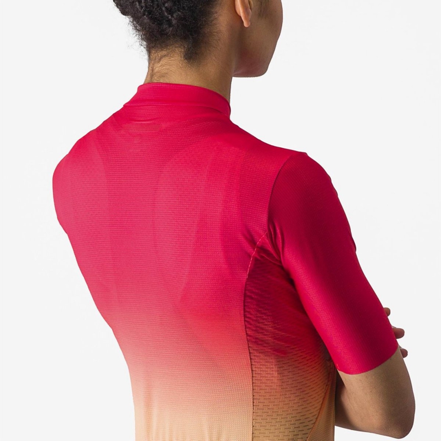 Orange / White Women Castelli SALITA Jersey | EHNR-81527