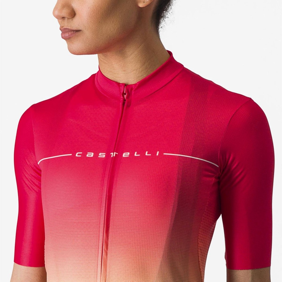 Orange / White Women Castelli SALITA Jersey | EHNR-81527