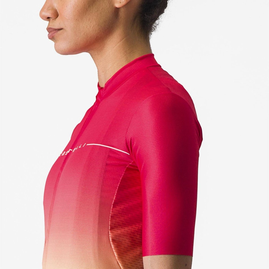 Orange / White Women Castelli SALITA Jersey | EHNR-81527