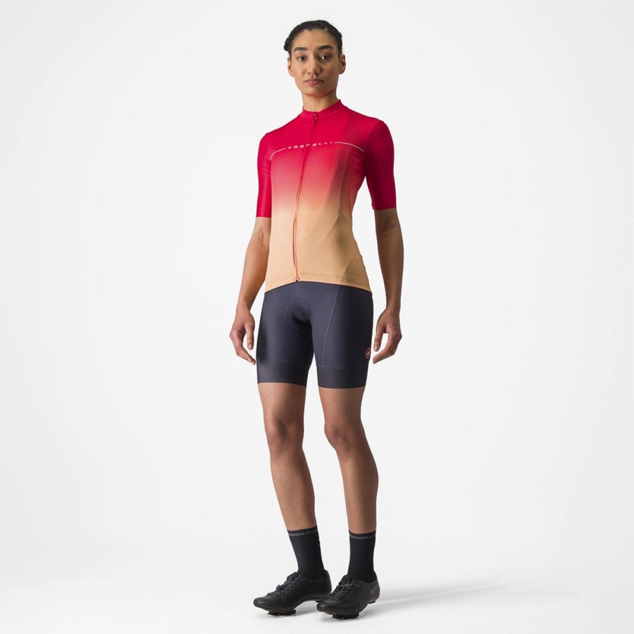 Orange / White Women Castelli SALITA Jersey | EHNR-81527