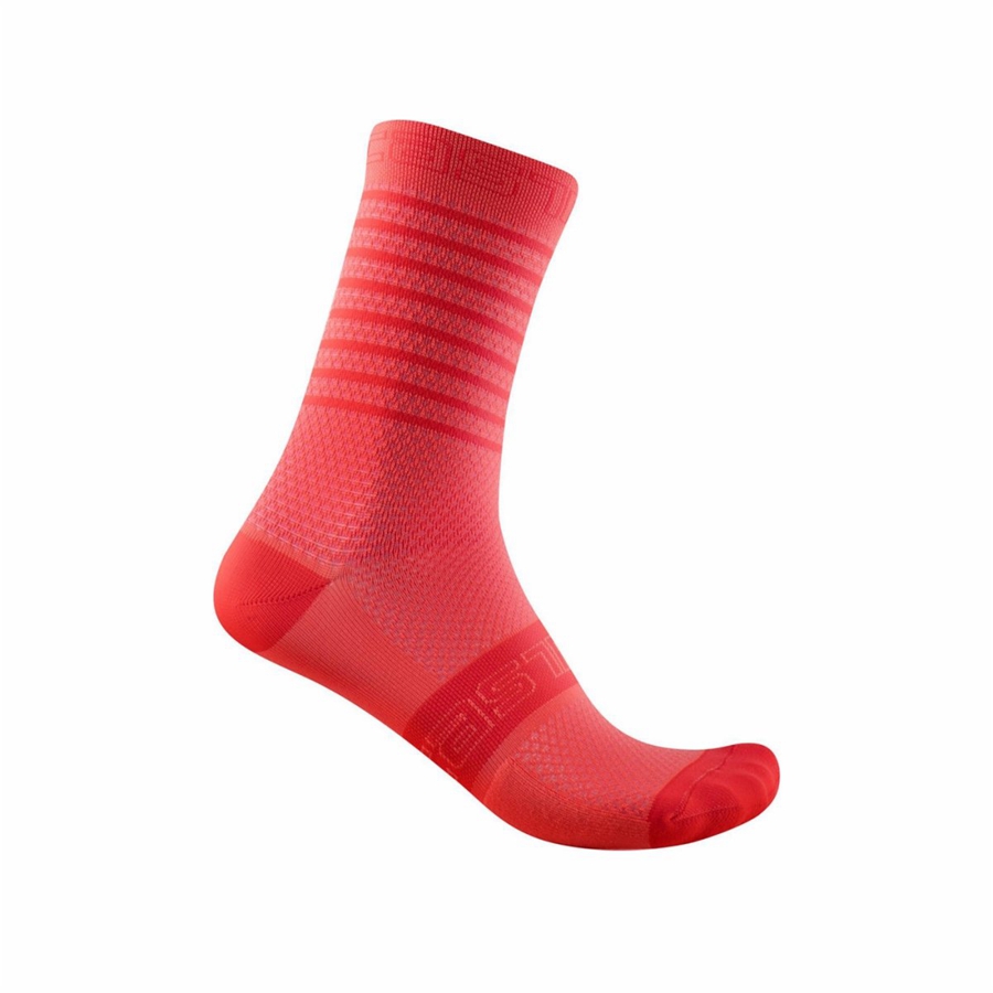 Pink Women Castelli SUPERLEGGERA W 12 Socks | NEOX-58492