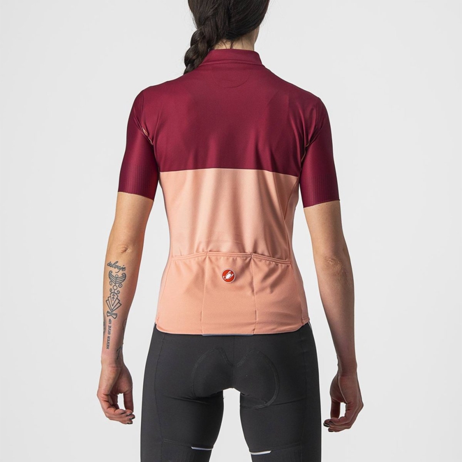 Pink / Burgundy Women Castelli VELOCISSIMA Jersey | VOXI-79653