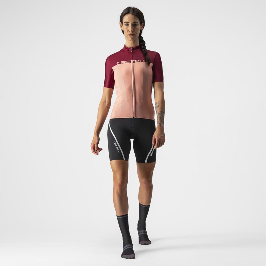 Pink / Burgundy Women Castelli VELOCISSIMA Jersey | VOXI-79653