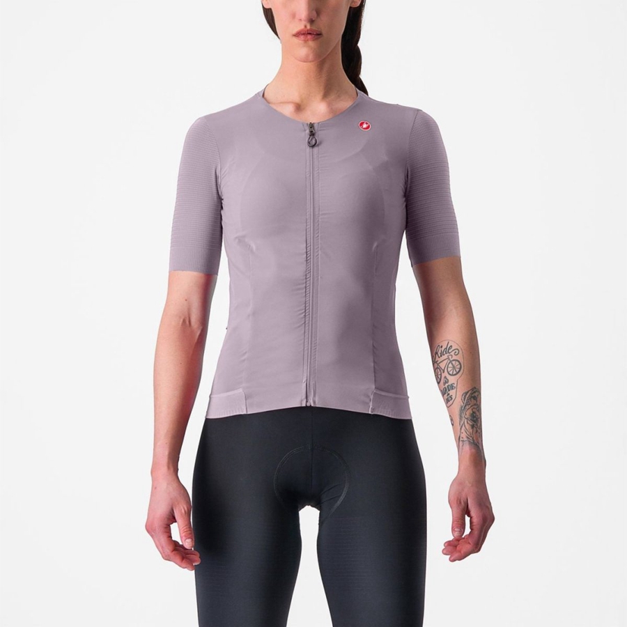 Purple White Women Castelli PREMIO W Jersey | DGHS-40975