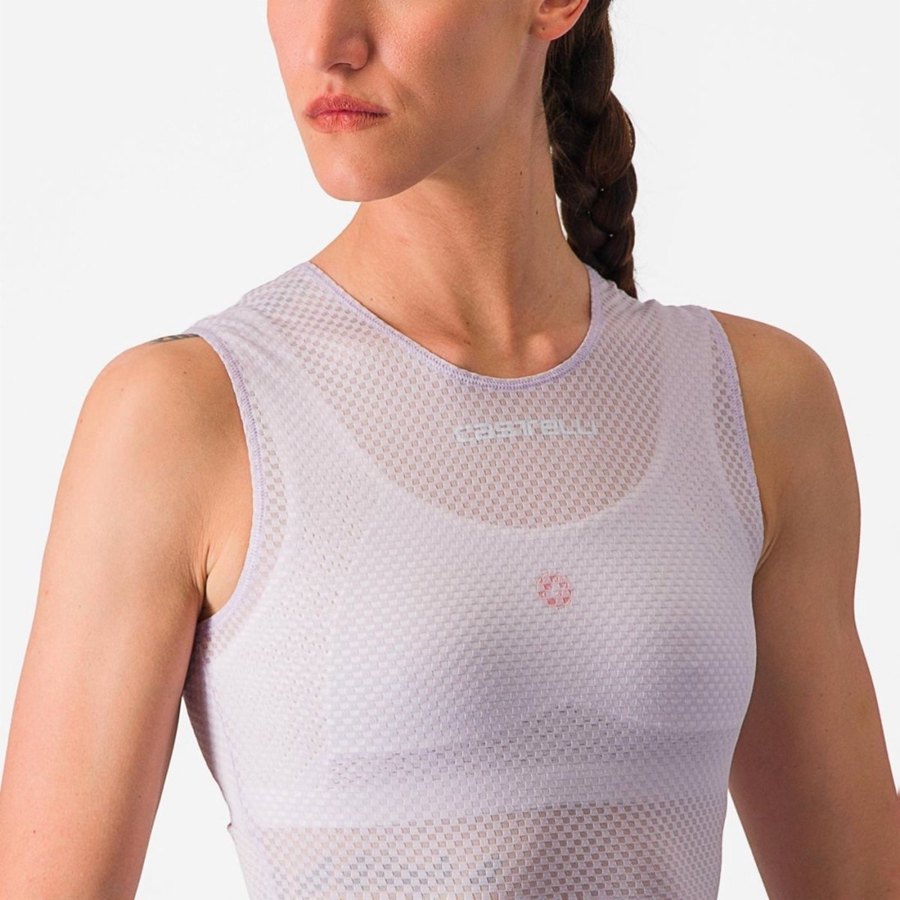 Purple White Women Castelli PRO MESH W SLEEVELESS Base Layer | PENS-13605