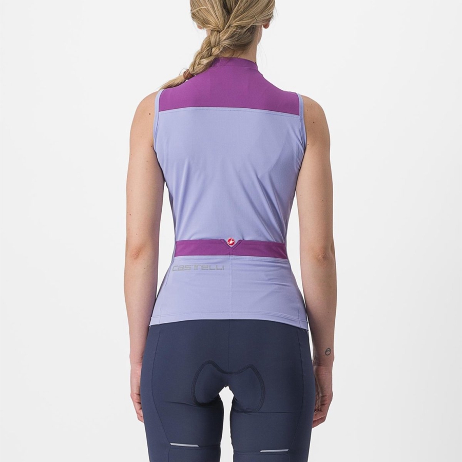 Purple White Women Castelli SOLARIS SLEEVELESS Jersey | BNES-27649