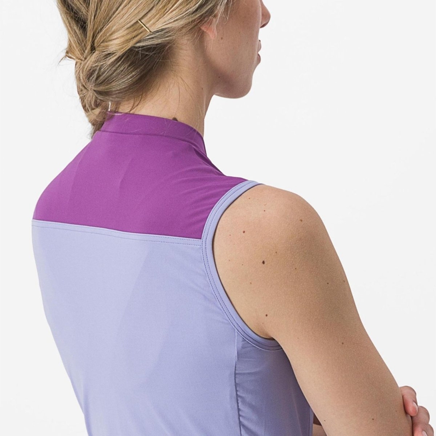 Purple White Women Castelli SOLARIS SLEEVELESS Jersey | BNES-27649