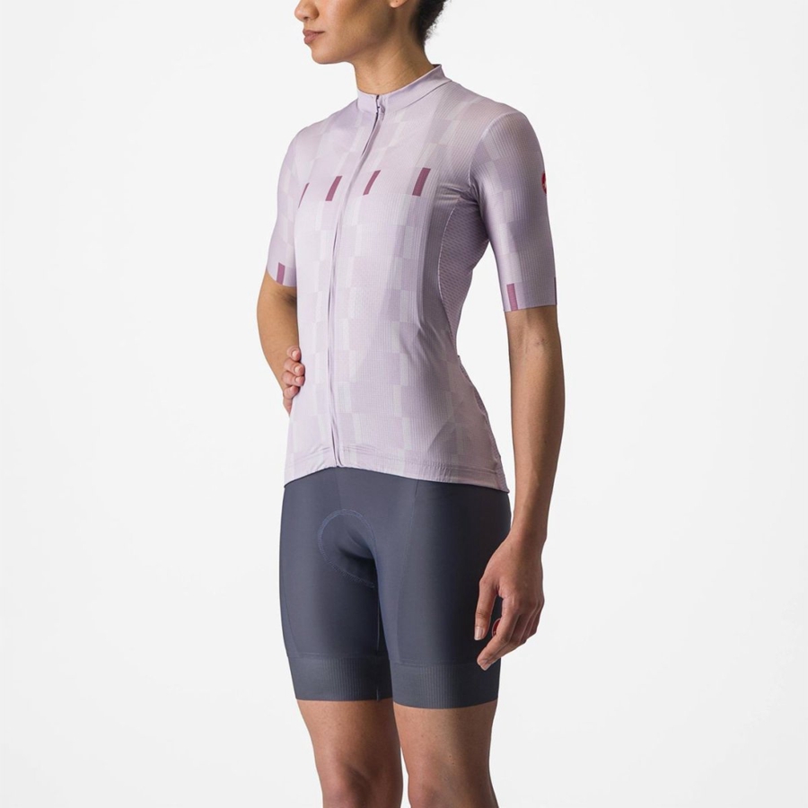 Purple White / Deep Purple Women Castelli DIMENSIONE Jersey | TGZX-92135