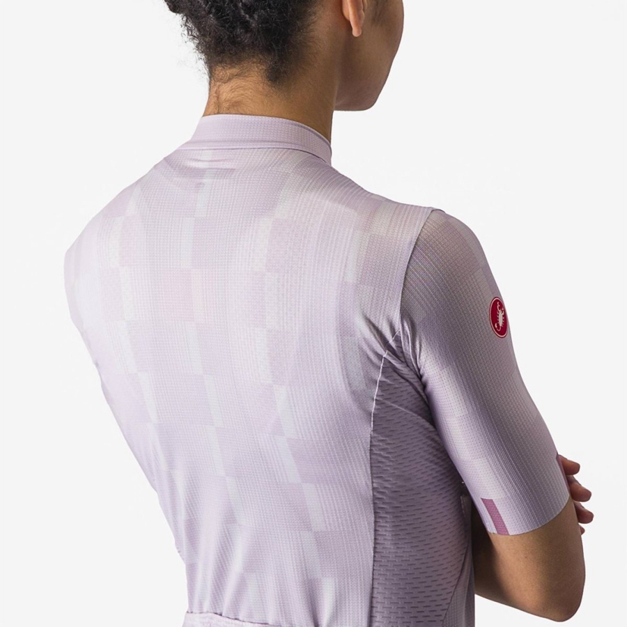 Purple White / Deep Purple Women Castelli DIMENSIONE Jersey | TGZX-92135