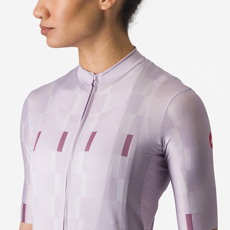 Purple White / Deep Purple Women Castelli DIMENSIONE Jersey | TGZX-92135