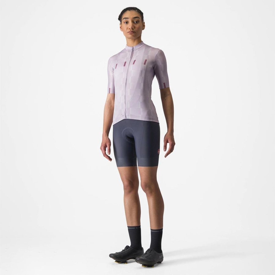 Purple White / Deep Purple Women Castelli DIMENSIONE Jersey | TGZX-92135