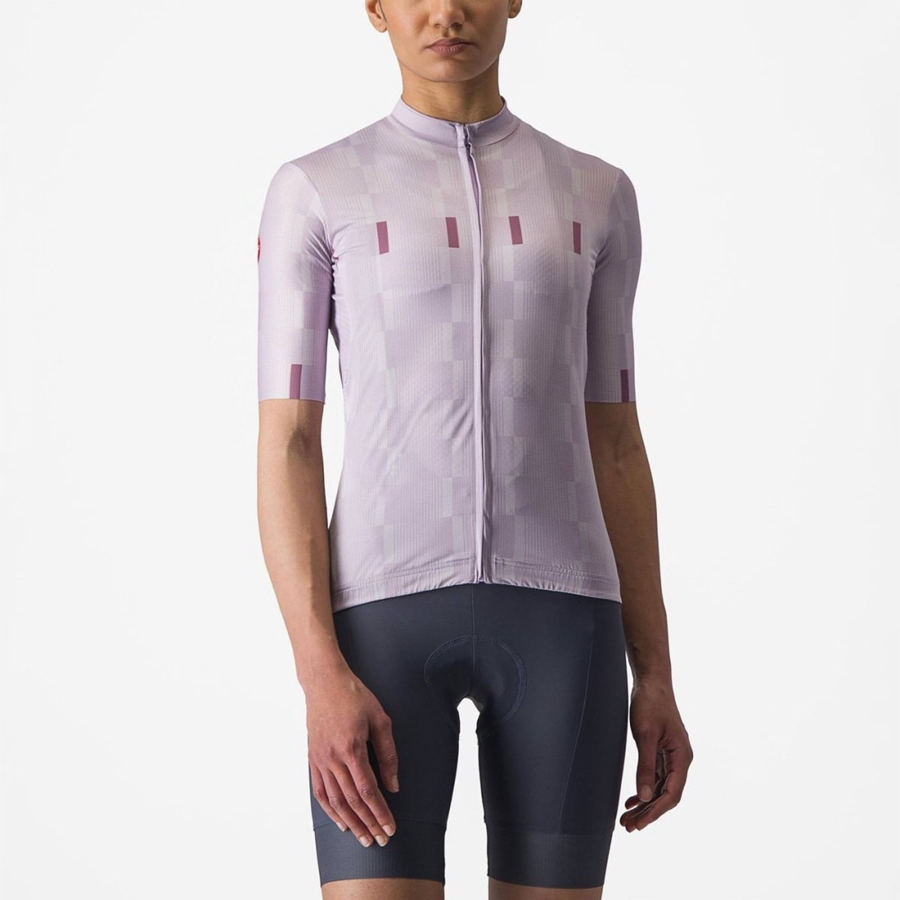 Purple White / Deep Purple Women Castelli DIMENSIONE Jersey | TGZX-92135